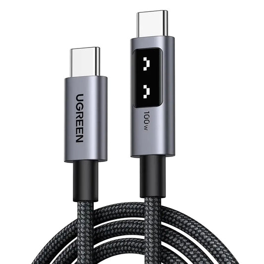 Data- og opladningskabel USB-C - USB-C UGREEN L509, 100W, 1m, Grå