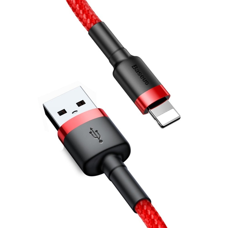 USB-A - Lightning Baseus Cafule data- og opladningskabel, 18W, 2m, Rød CALKLF-C09
