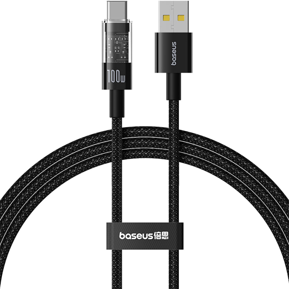 Data- og opladningskabel USB-A - USB-C Baseus Gem, 100W, 2m, Sort P10373002111-01