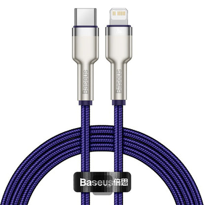 Data- og opladningskabel USB-C - Lightning Baseus Cafule Metal Series, 20W, 1m, Lilla CATLJK-A05