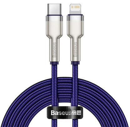 Data- og opladningskabel USB-C - Lightning Baseus Cafule Metal Series, 20W, 2m, Lilla CATLJK-B05