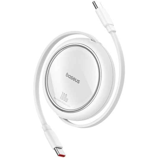 USB-C Data og Opladningskabel - USB-C Baseus Free2Draw Mini Retractable, 100W, 1m, Hvid P10364500211-00