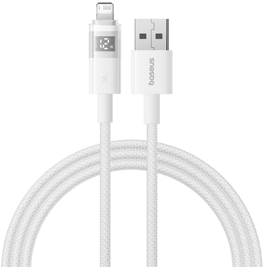Data- og opladningskabel USB-A - Lightning Baseus Display 2, 18W, 2m, Hvid P10382700211-01