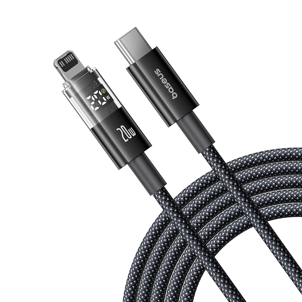 Data- og opladningskabel USB-C - Lightning Baseus Display 2, 20W, 2m, Sort P10382703121-01
