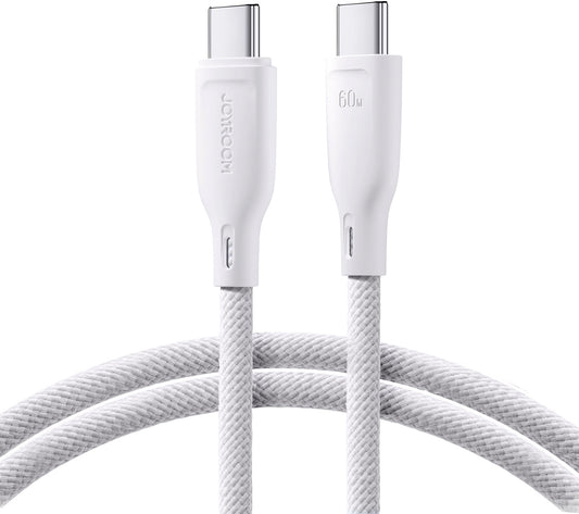 Data- og opladningskabel USB-C - USB-C Joyroom Multi-Color S-A34, 60W, 1m, Hvid