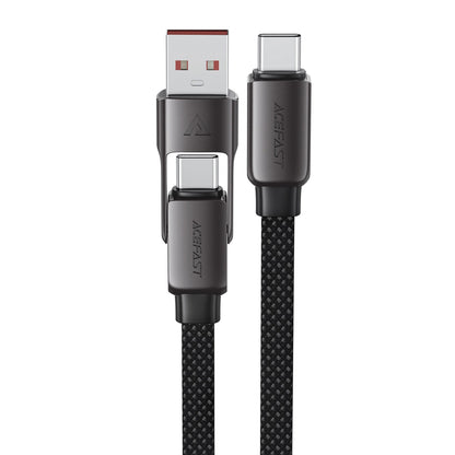 Data- og opladningskabel USB-C - USB-A / USB-C Acefast C13-05, 60W, 0,2m, Sort