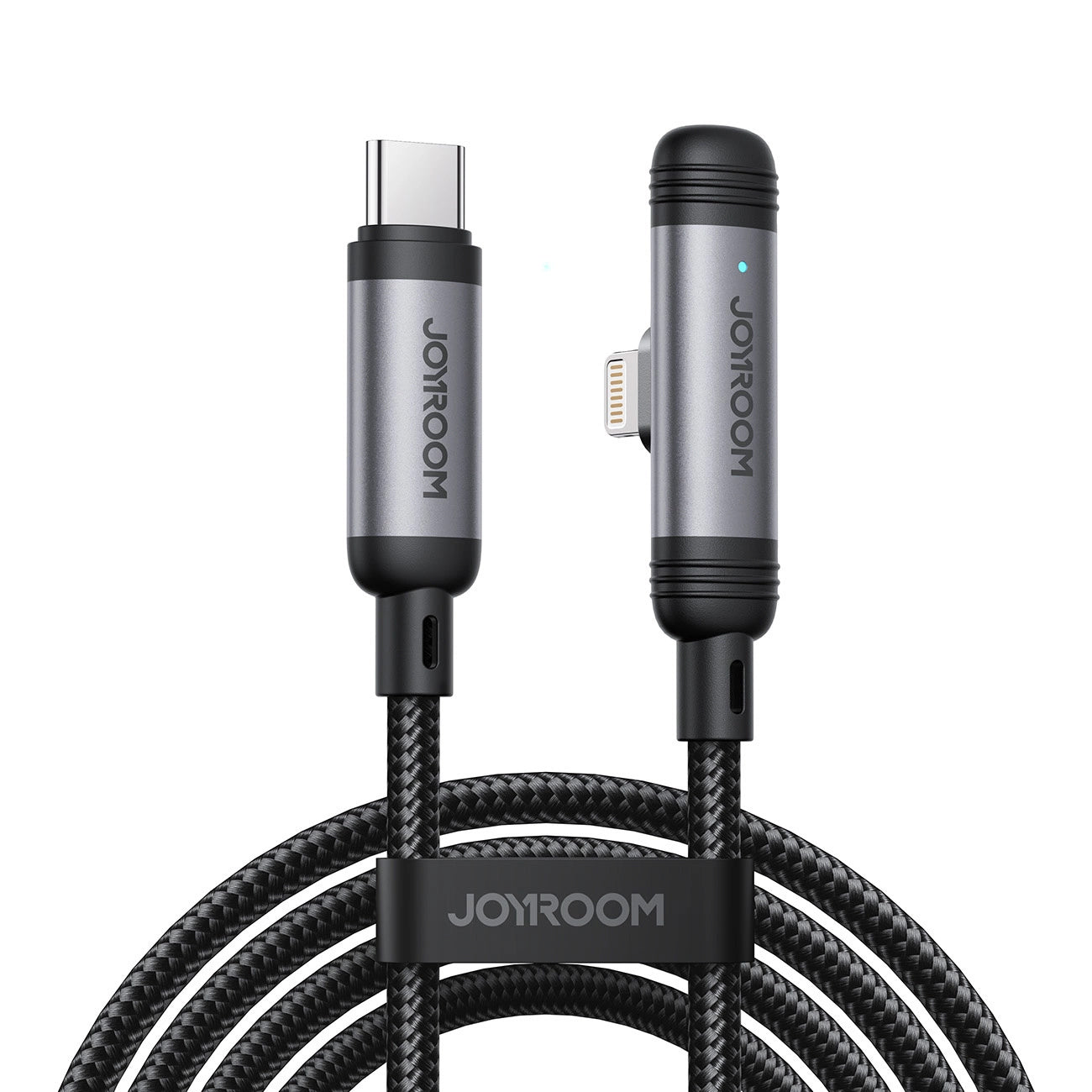 USB-C - Lightning Joyroom S-A56 EnjoyX Angled data- og opladerkabel, 30W, 1.2m, Sort