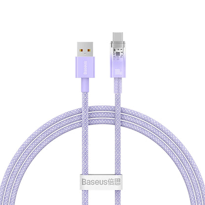 Data- og opladningskabel USB-A - USB-C Baseus Explorer, 100W, 1m, Lilla CATS010405