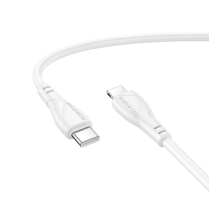 Data- og opladningskabel USB-C - Lightning Borofone BX121 Energy, 27W, 1m, Hvid