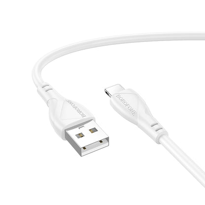 Data- og opladningskabel USB-A - Lightning Borofone BX121 Energy, 18W, 1m, Hvid