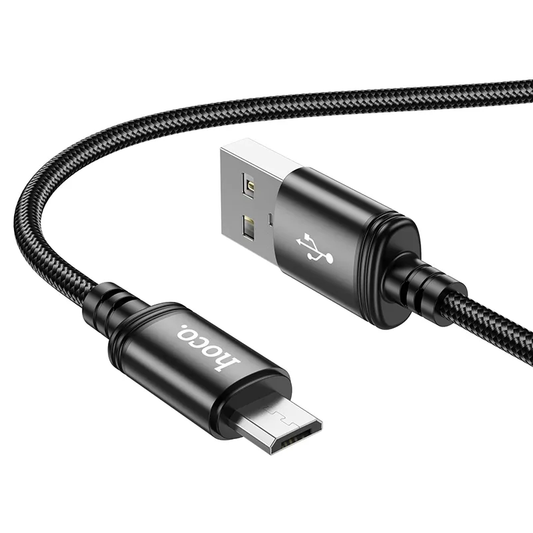 Data- og opladningskabel USB-A - microUSB HOCO X89, 18W, 1m, Sort