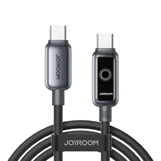 USB-C data- og opladningskabel - USB-C Joyroom S-A55 StarFlight Display, 100W, 1.2m, Sort