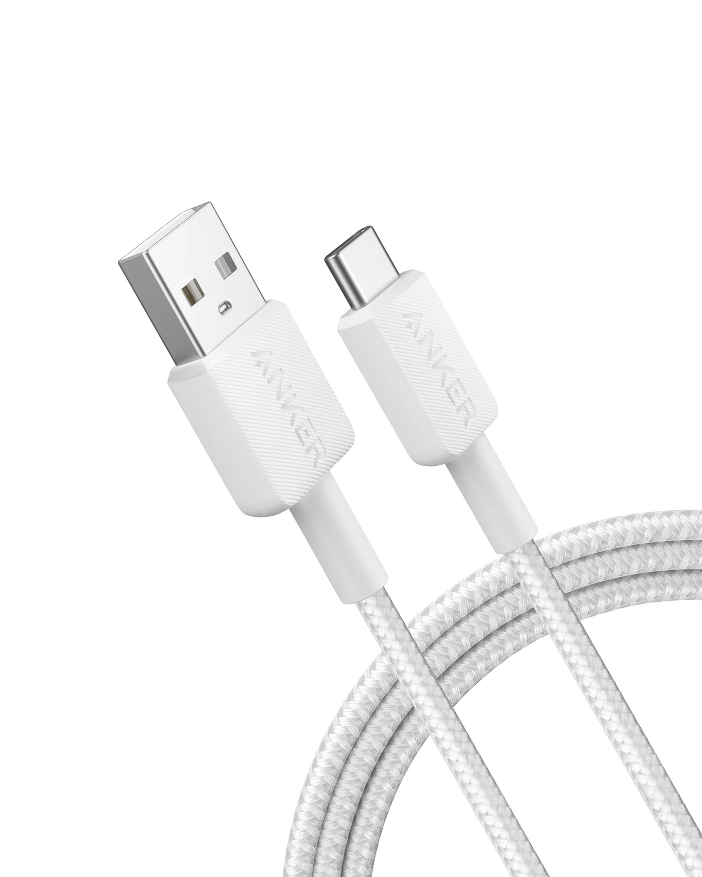 Data- og opladningskabel USB-A - USB-C Anker 322, 18W, 1,8m, Hvid A81H6G21