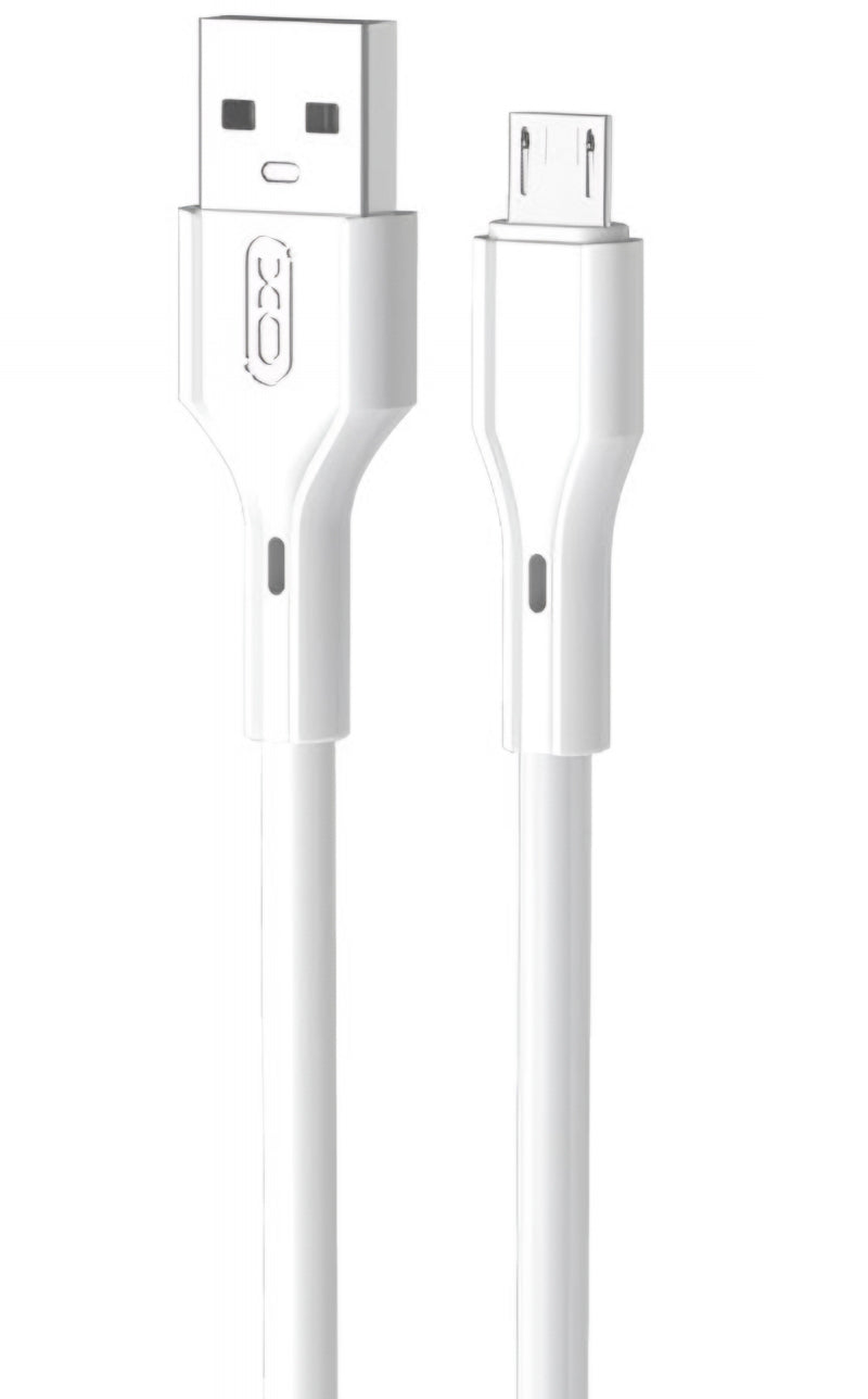 Data- og opladningskabel USB-A - microUSB XO Design NB230, 18W, 1m, Hvid