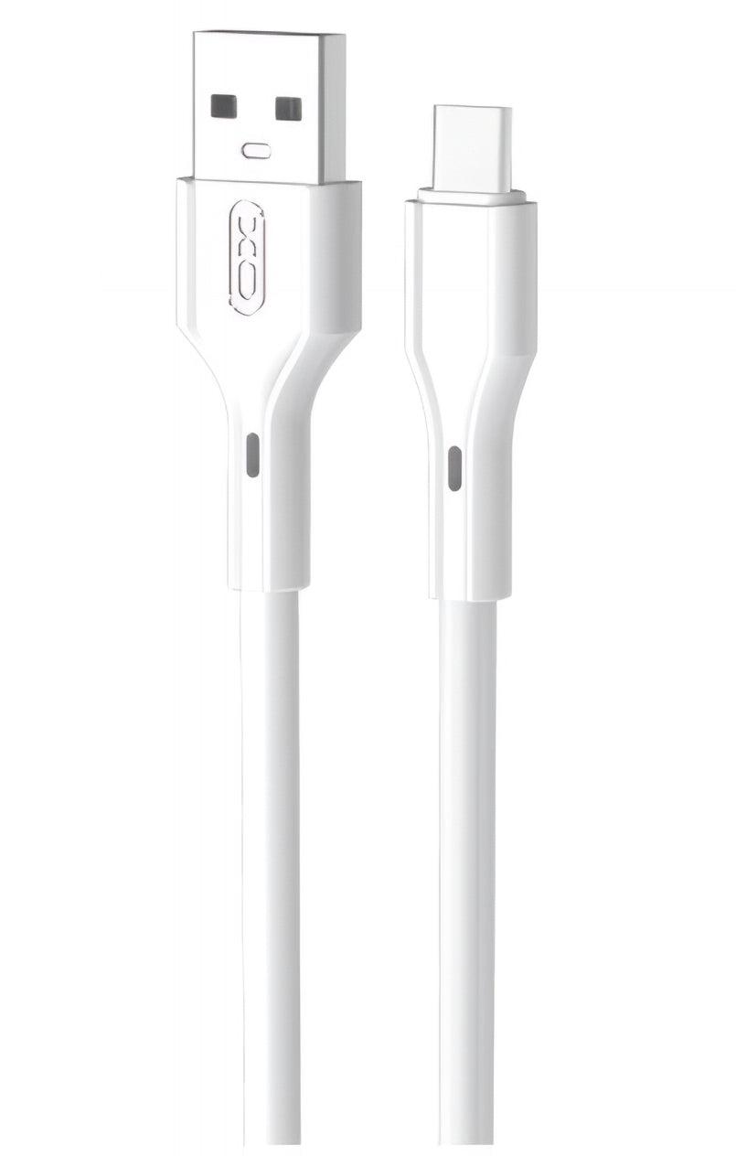 USB-A - USB-C data- og opladningskabel XO Design NB230, 18W, 1m, Hvid