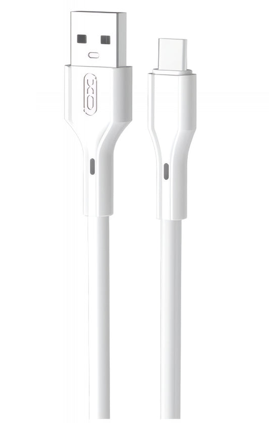 USB-A - USB-C data- og opladningskabel XO Design NB230, 18W, 1m, Hvid