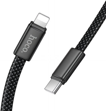 Data- og opladningskabel USB-C - Lightning HOCO X125, 30W, 1m, Sort