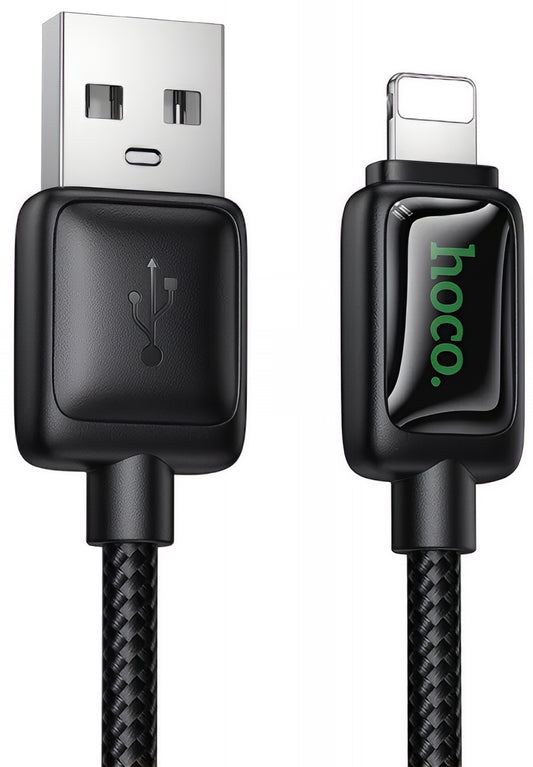 USB-A to Lightning Data and Charging Cable HOCO U146, 12W, 1.2m, Black
