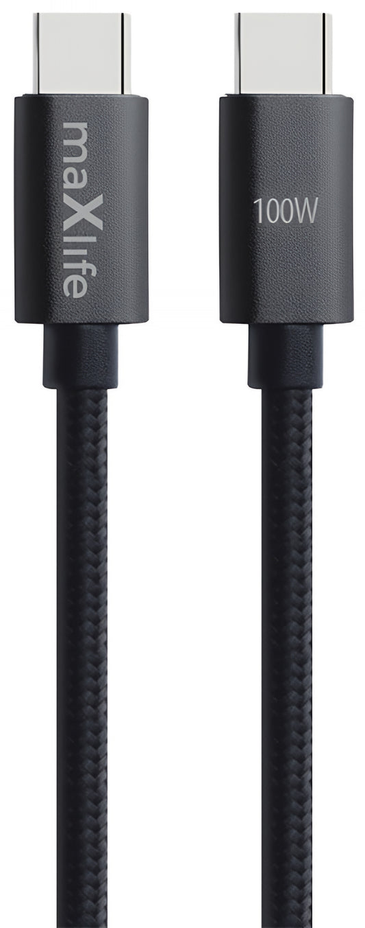 USB-C Data and Charging Cable - USB-C MaXlife MXUC-12, 100W, 1m, Black