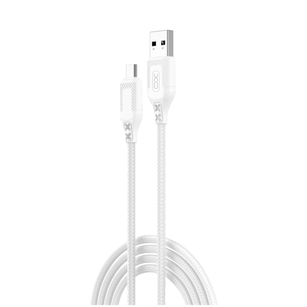 Data- og opladningskabel USB-A - microUSB XO Design NB235, 18W, 1m, Hvid