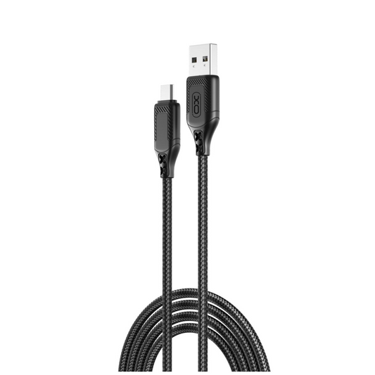 Data- og opladningskabel USB-A - microUSB XO Design NB235, 18W, 1m, Sort