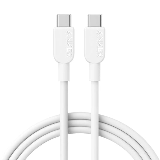 USB-C Data- og Opladningskabel - USB-C Anker 310, 240W, 1.8m, Hvid A81D6H21