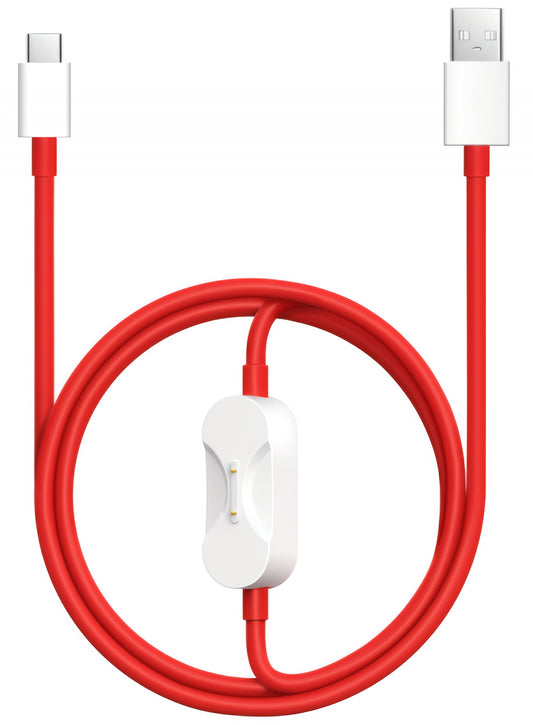 Data- og opladningskabel USB-A - USB-C / Pogo Pin OnePlus DL162, 80W, 1.2m, Rød 5461100665