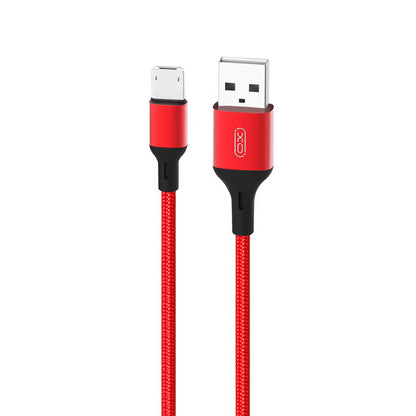 Data- og opladningskabel USB-A - microUSB XO Design NB143, 18W, 1m, Rød