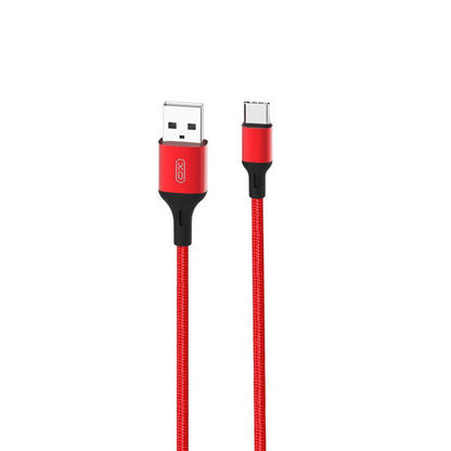 Data- og opladningskabel USB-A - USB-C XO Design NB143, 18W, 2m, Rød