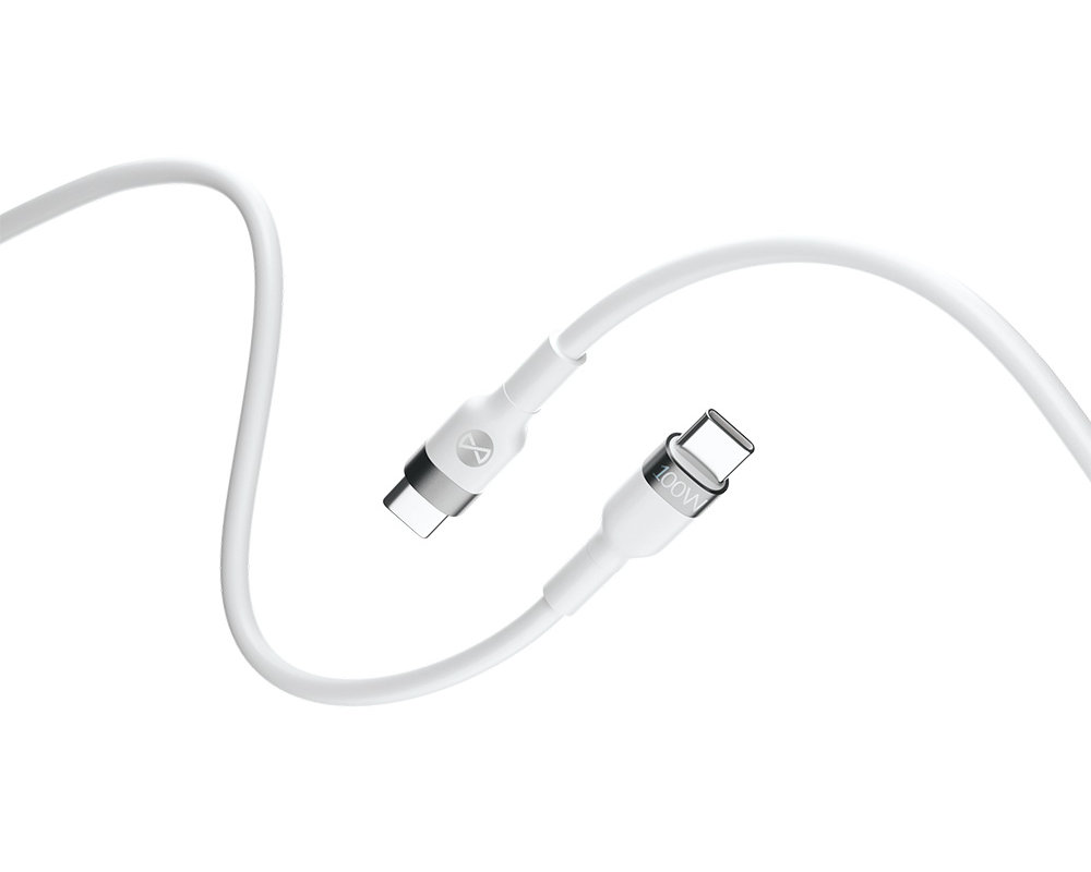 USB-C Data- og Opladningskabel - USB-C Forever Flexible, 100W, 2m, Hvid