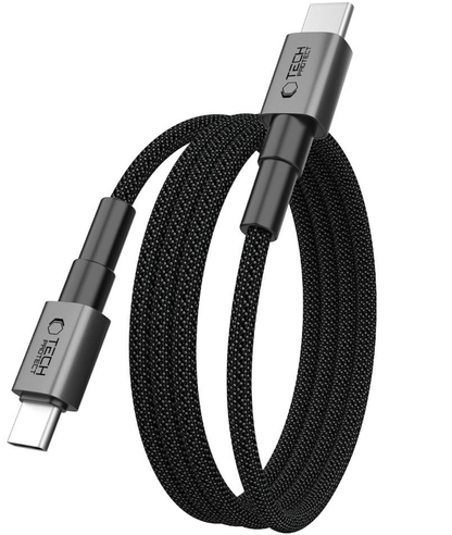 Data- og opladningskabel USB-C - USB-C Tech-Protect Ultraboost DNA MagTwist, 100W, 2m, Grå