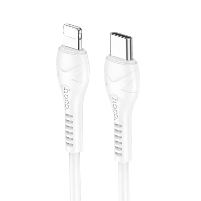 Data- og opladningskabel USB-C - Lightning HOCO X37, 27W, 1m, Hvid
