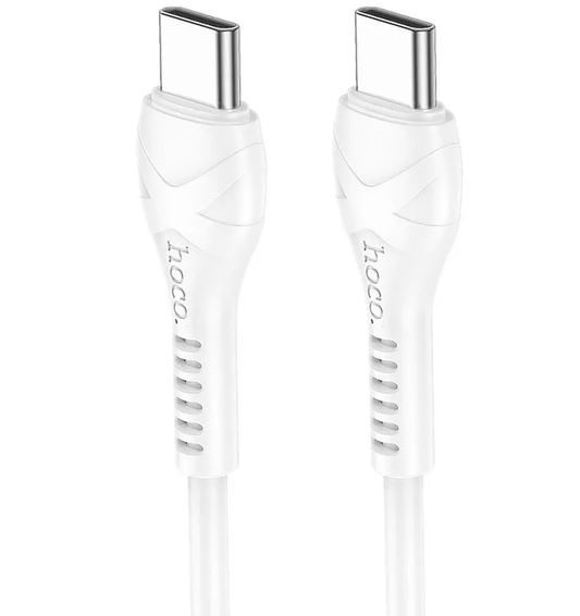 Data- og opladningskabel USB-C - USB-C HOCO X37, 60W, 1m, Hvid