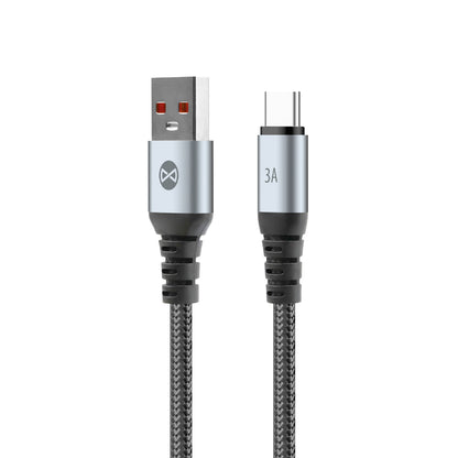 Data- og opladningskabel USB-A - USB-C Forever Braix, 18W, 1m, Sort