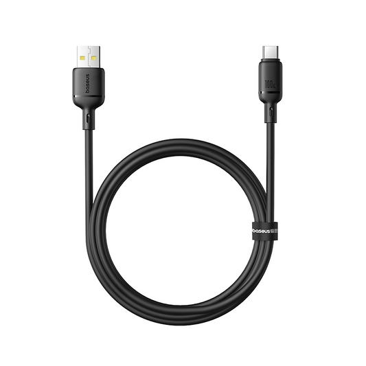 Data- og opladningskabel USB-A - USB-C Baseus Silky, 100W, 1m, Sort P10377703113-00