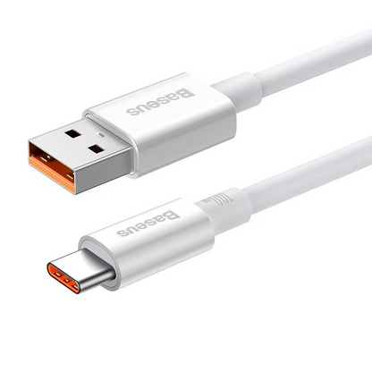 Data- og opladningskabel USB-A - USB-C Baseus Superior Series, 100W, 1m, Hvid P10320102214-01