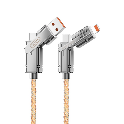 Data- og opladningskabel USB-C / USB-A - USB-C / Lightning XO Design NB276, 60W, 1m, Grå