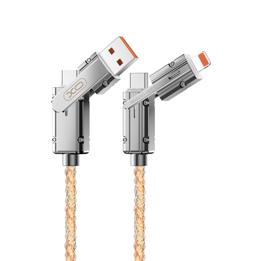 Data- og opladningskabel USB-C / USB-A - USB-C / Lightning XO Design NB276, 60W, 1m, Grå