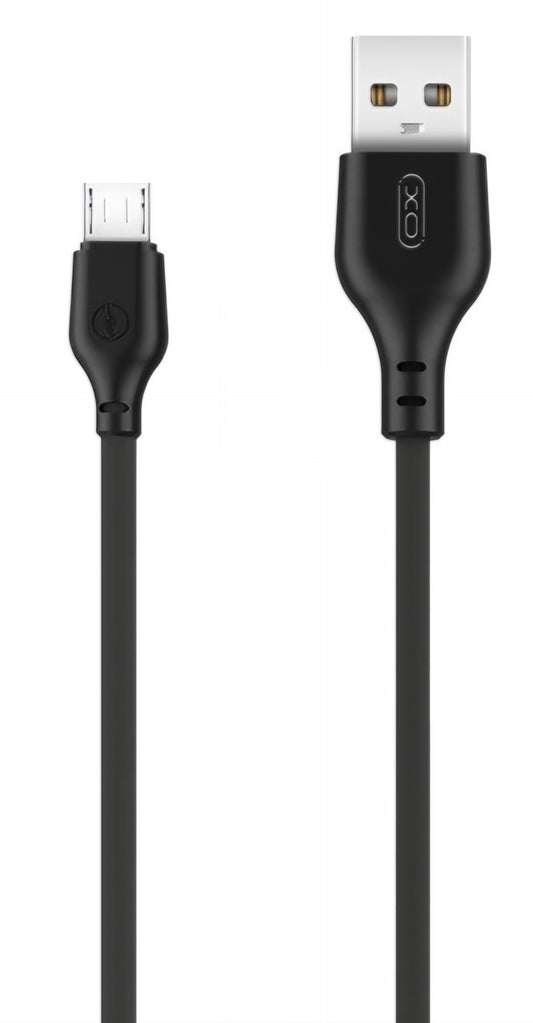 Data- og opladningskabel USB-A - microUSB XO Design NB103, 18W, 2m, Sort