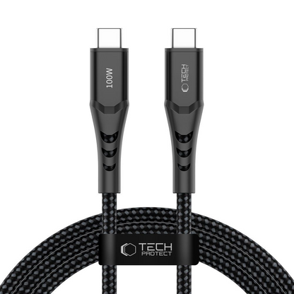 USB-C Data- og Opladningskabel - USB-C Tech-Protect UB11T Ultraboost, 100W, 2m, Sort
