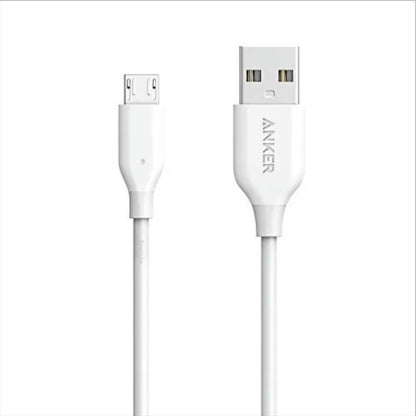 Data- og opladningskabel USB-A - microUSB Anker PowerLine, 18W, 1m, Hvid A8132H21