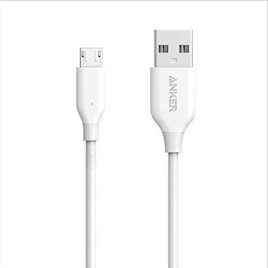 Data- og opladningskabel USB-A - microUSB Anker PowerLine, 18W, 1m, Hvid A8132H21