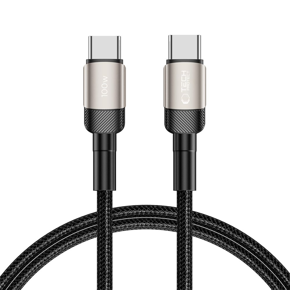 USB-C Data- og Opladningskabel - USB-C Tech-Protect Ultraboost EVO, 100W, 1m, Sølv