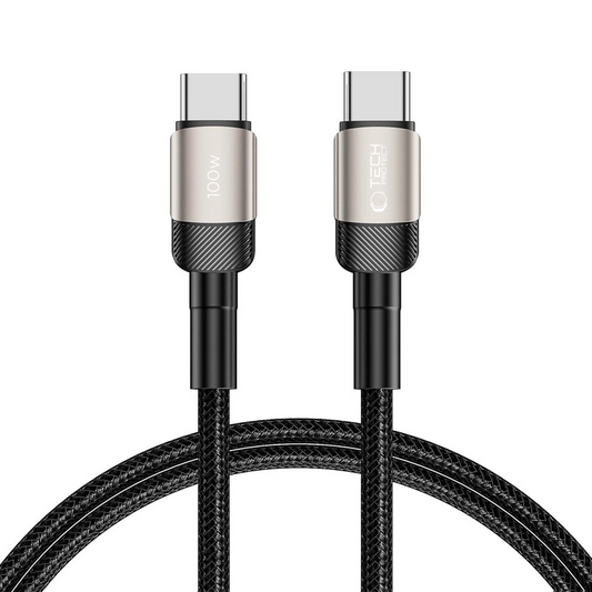 USB-C Data- og Opladningskabel - USB-C Tech-Protect Ultraboost EVO, 100W, 1m, Sølv