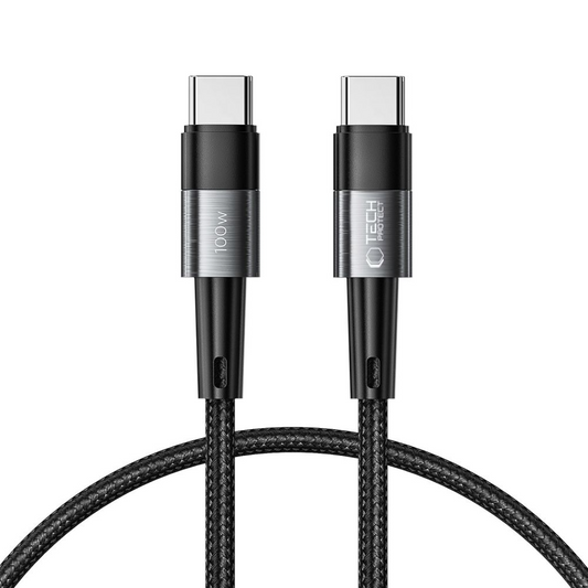 USB-C Data- og Opladningskabel - USB-C Tech-Protect Ultraboost, 100W, 0,25m, Grå