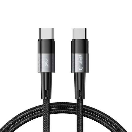 USB-C Data- og Opladningskabel - USB-C Tech-Protect Ultraboost, 60W, 1m, Grå