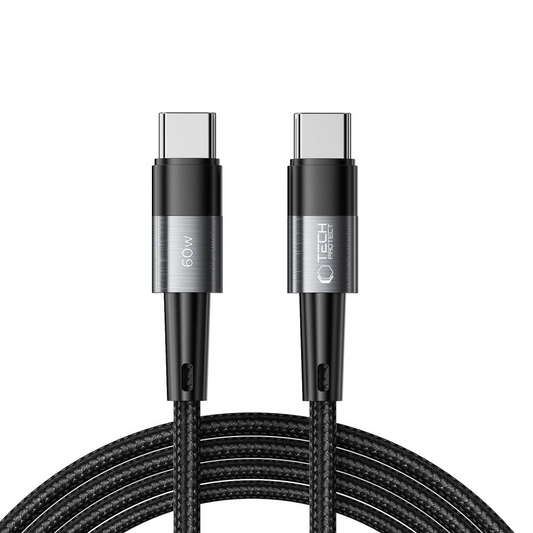 USB-C Data- og Opladningskabel - USB-C Tech-Protect Ultraboost, 60W, 2m, Grå