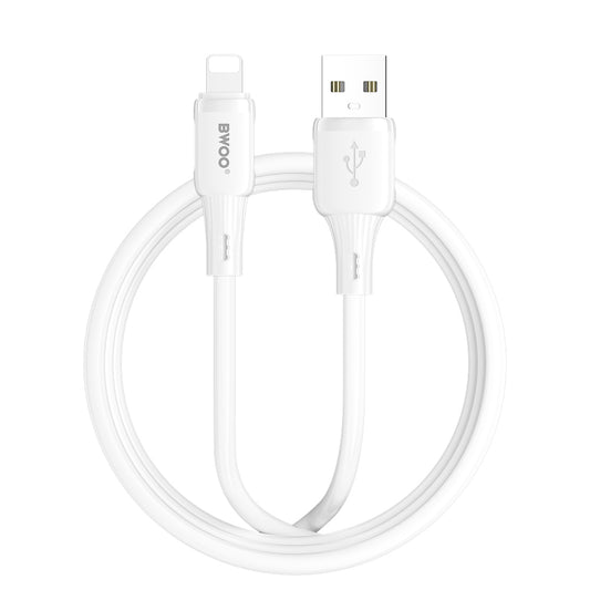 USB-A til Lightning data- og opladningskabel BWOO X329L, 15W, 1m, hvid