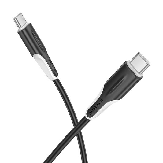USB-C til USB-C data- og opladningskabel Borofone BX119 New, 60W, 1m, Sort