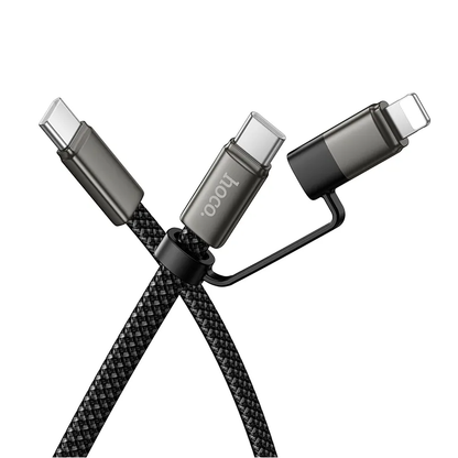 USB-C til Lightning / USB-C data- og opladningskabel HOCO X125, 60W, 1m, Sort